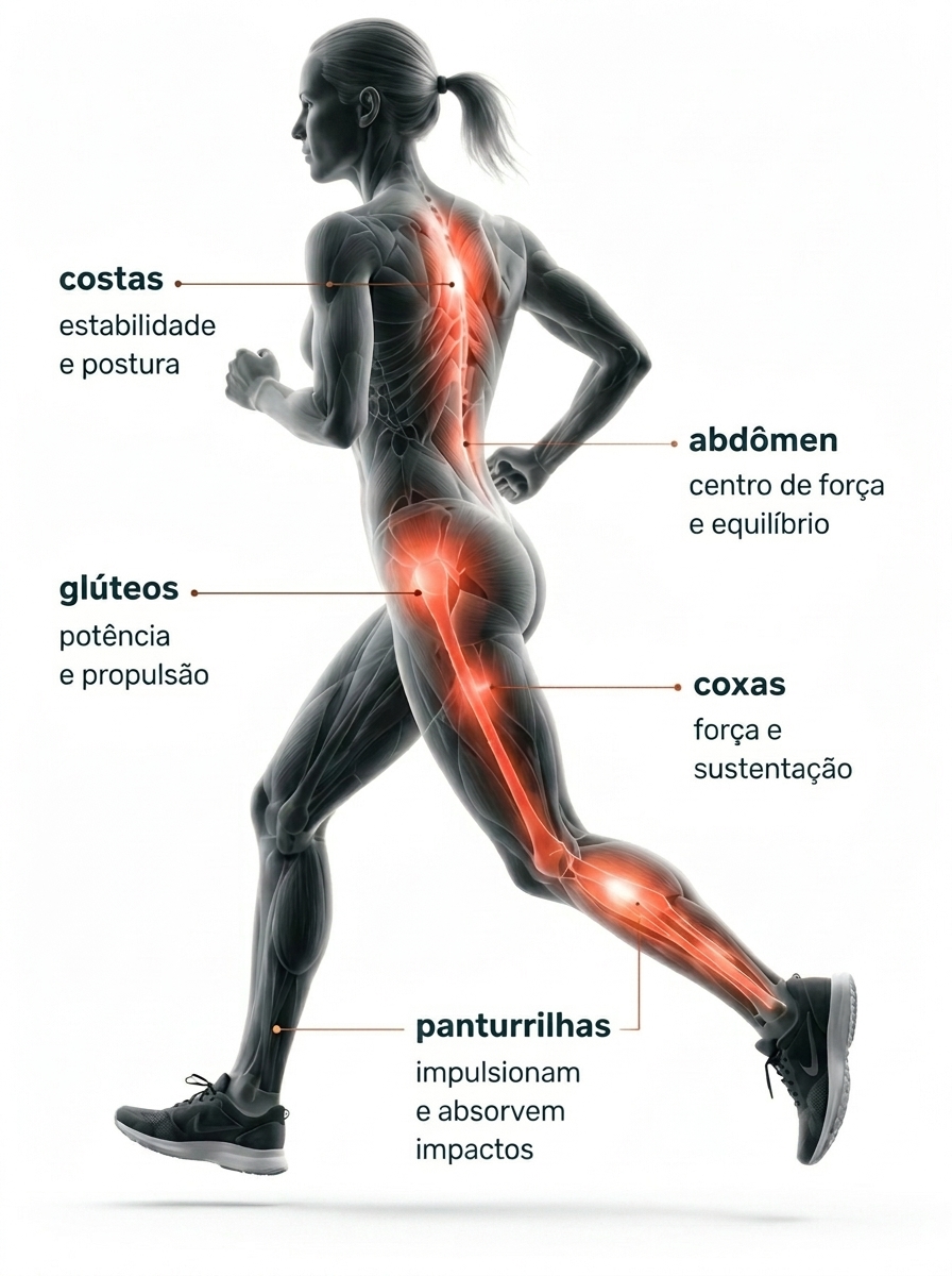 Corredor anatômico destacando músculos